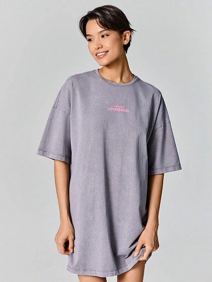 картинка Туника домашняя женская серая с обработкой эйсид от магазина стильной одежды Mark Formelle