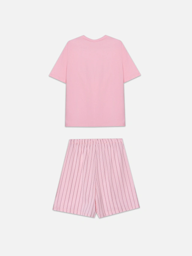 Комплект домашний женский розовый: джемпер и шорты - 9