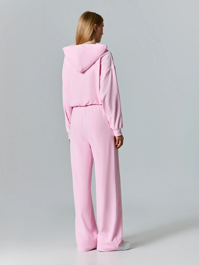 Толстовка женская розовая на молнии - 6