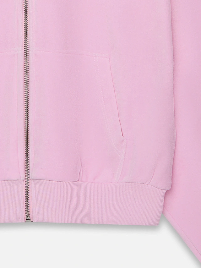 Толстовка женская розовая на молнии - 8