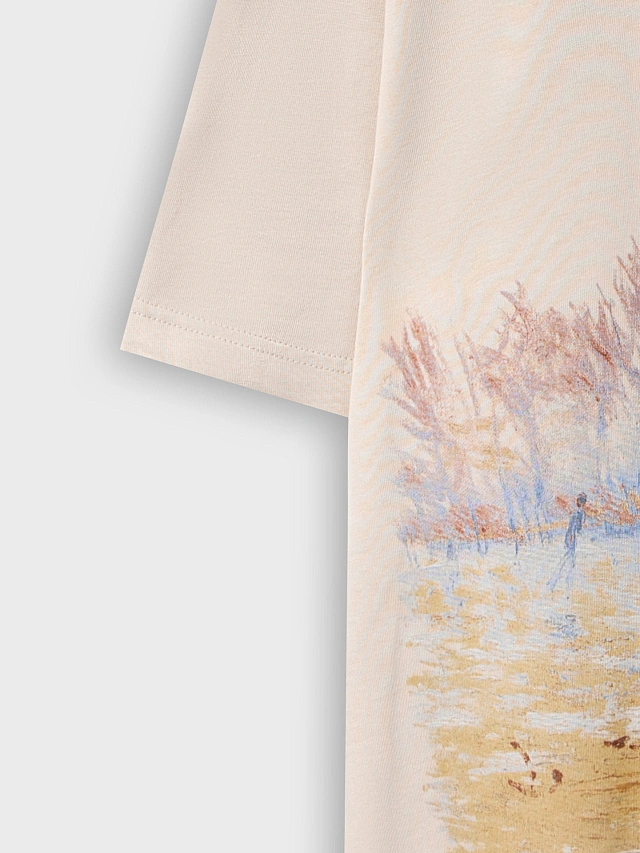 Футболка мужская серая с принтом "Клод Моне. Конькобежцы в Живерни" - 7