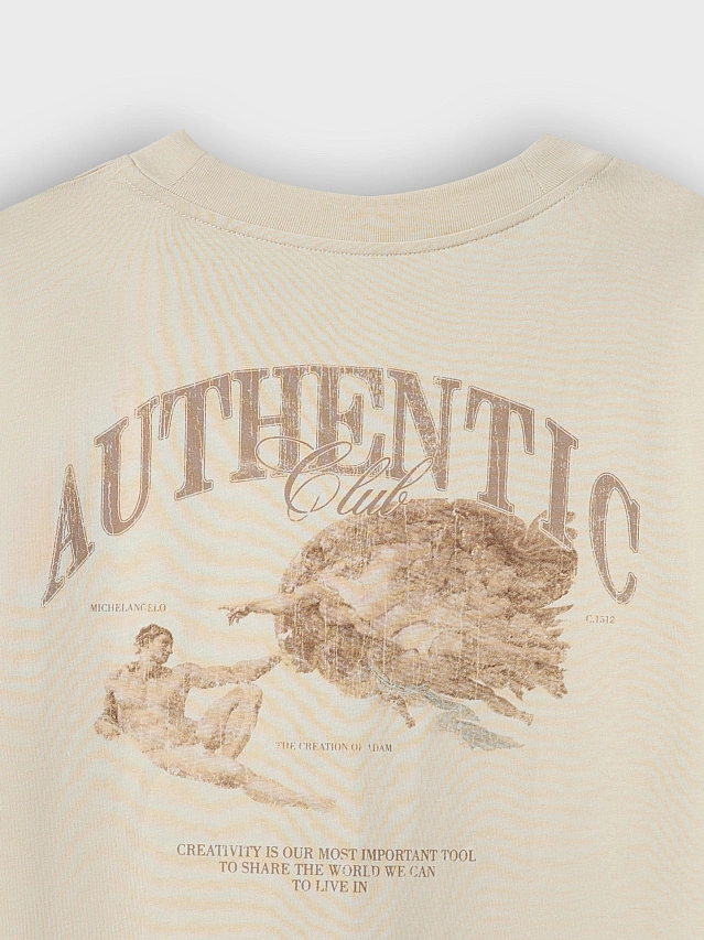 Футболка мужская бежевая с художественным принтом - 11