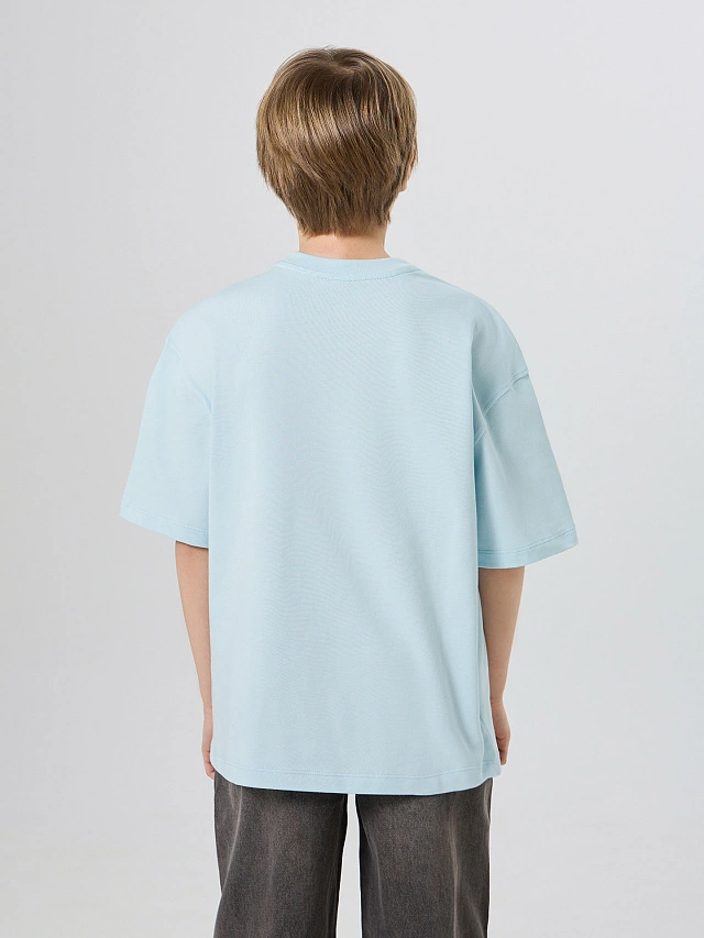 Футболка для мальчиков голубая "The Maslenica club" - 3