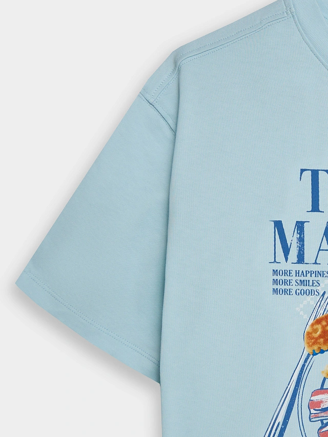 Футболка для мальчиков голубая "The Maslenica club" - 7