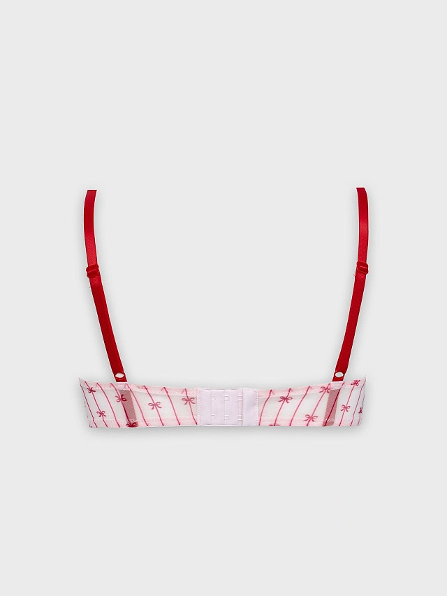 Бюстгальтер женский балконет розовый с кружевом - 8