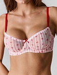 Бюстгальтер женский балконет розовый с кружевом
