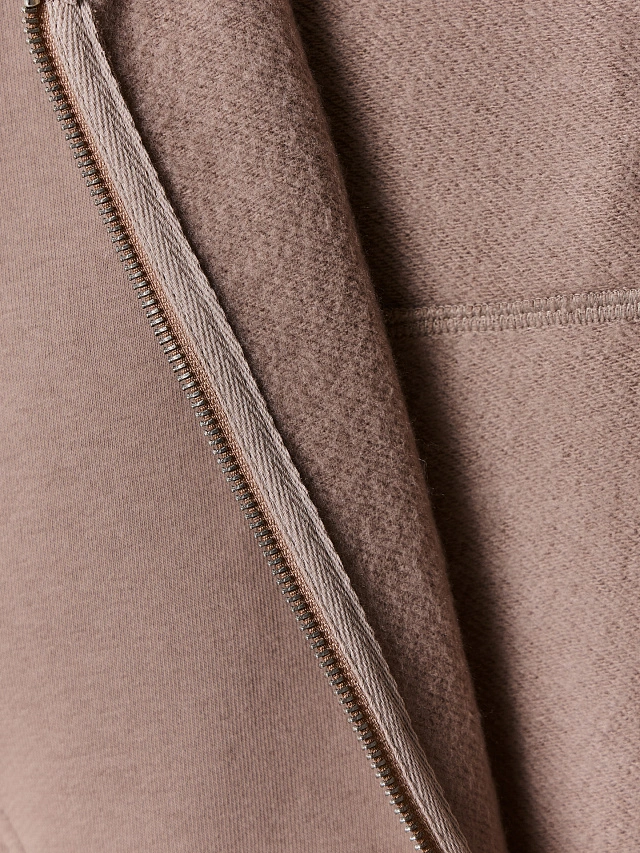 Толстовка женская бежевая на молнии - 11