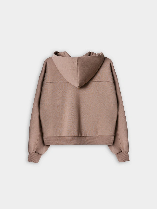 Толстовка женская бежевая на молнии - 12