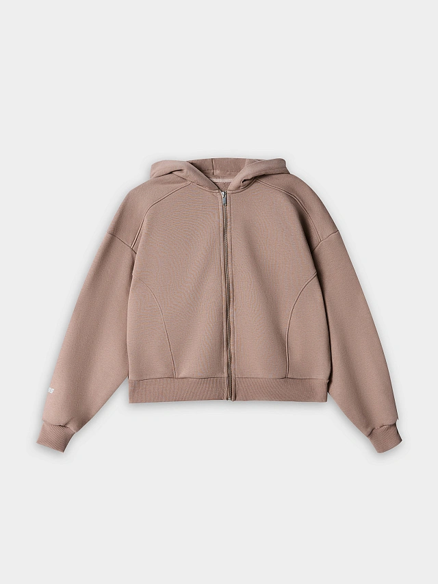Толстовка женская бежевая на молнии - 6