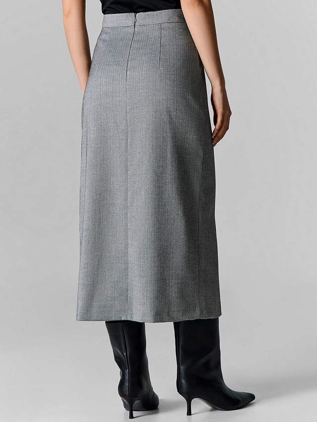 Юбка женская прямая серая - 4