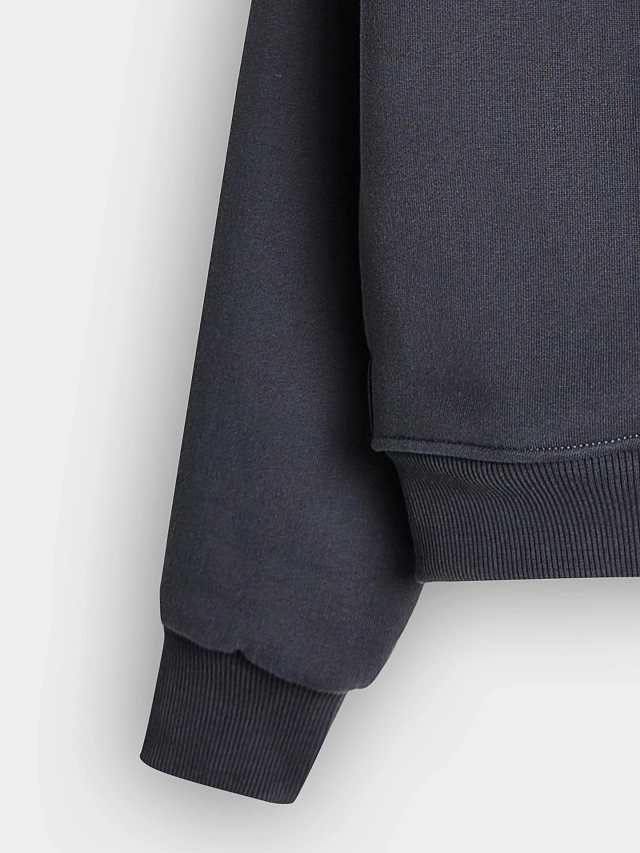 Теплая толстовка женская серая с начесом - 9