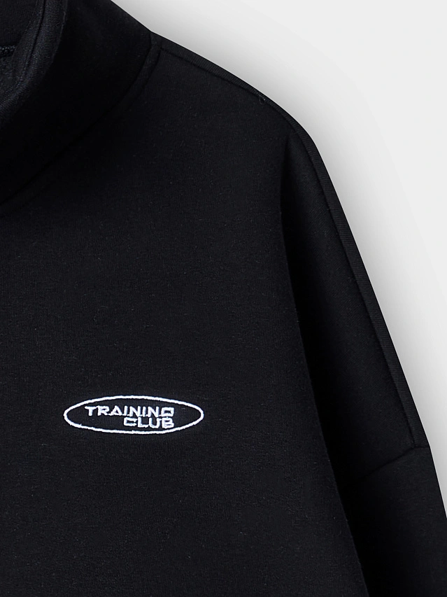 Теплая толстовка женская черная на молнии с начесом - 8