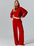 Брюки женские красные велюровые