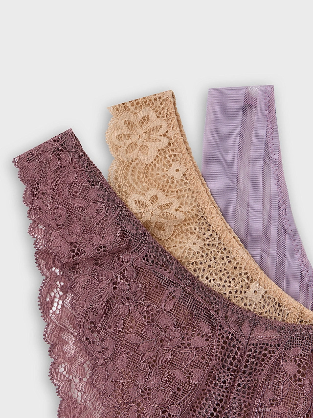 Трусы слипы женские кружевные в наборе, 3 шт - 11
