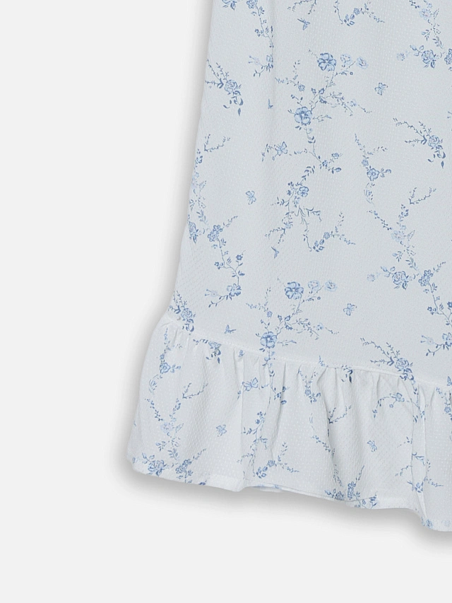 Брюки домашние женские молочные с  цветочным принтом - 6