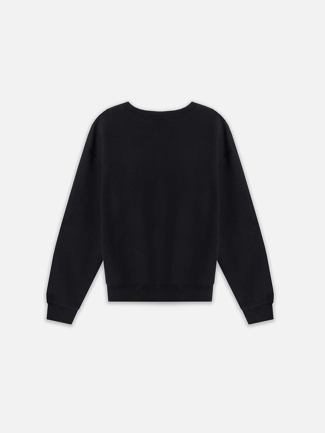 Теплый свитшот женский черный с начесом - 12