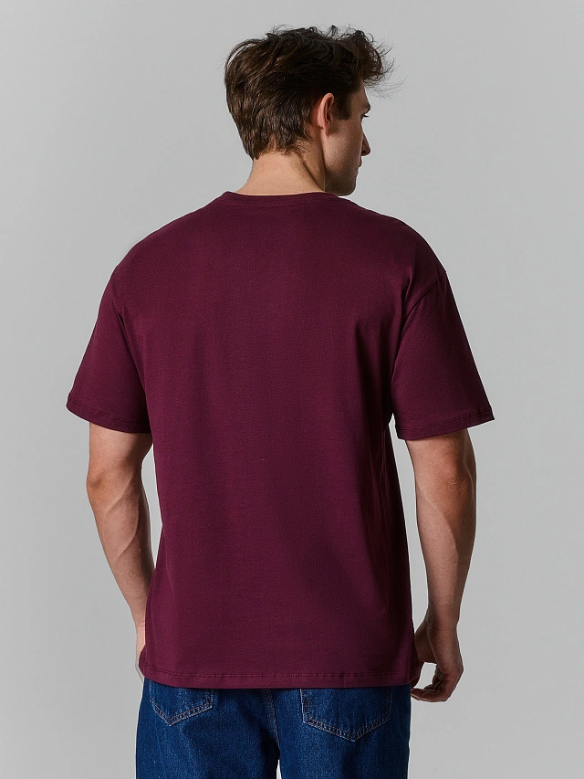 Футболка базовая мужская бордовая - 3