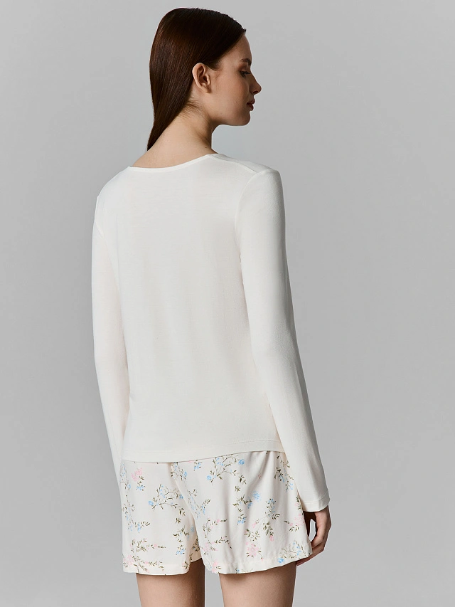 Комплект домашний женский с цветочным принтом - 4