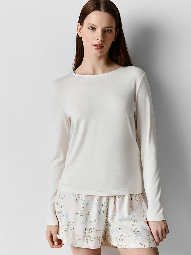 Комплект домашний женский с цветочным принтом - 5