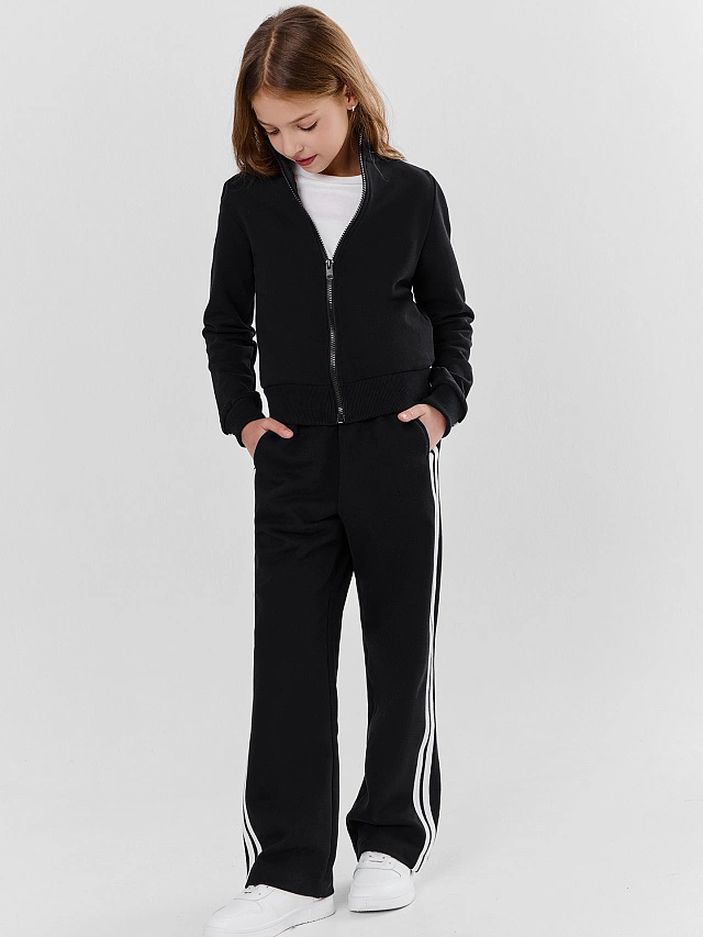 Комплект для девочек черный с лампасами - 4