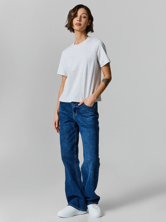 Футболка базовая женская серая - 2