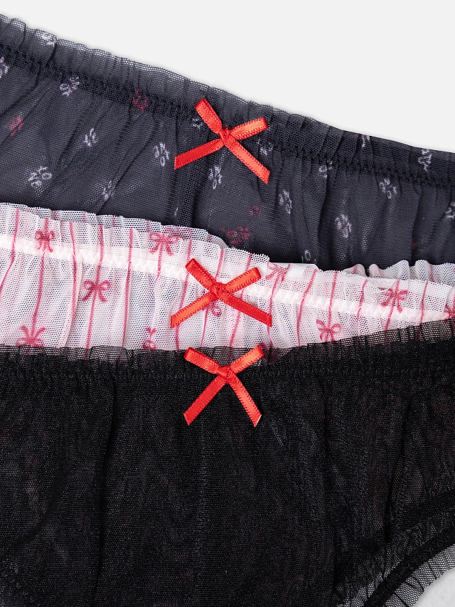 Трусы женские из сетки в наборе, 3 шт - 11
