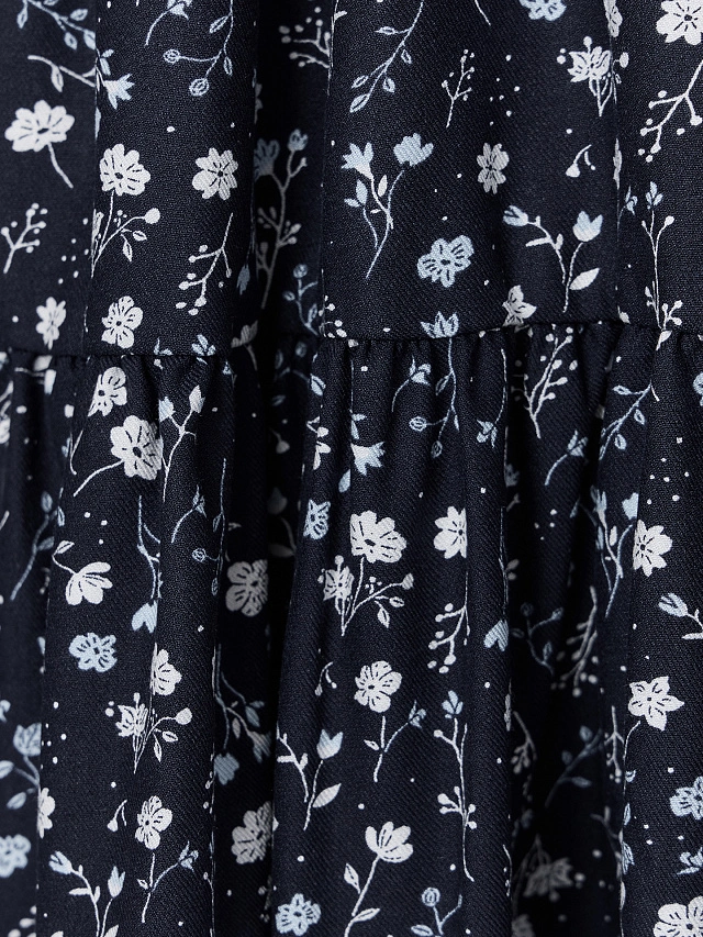 Платье для девочек синее с цветочным принтом - 6