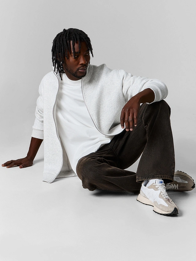 Теплая толстовка мужская серая с начесом - 5