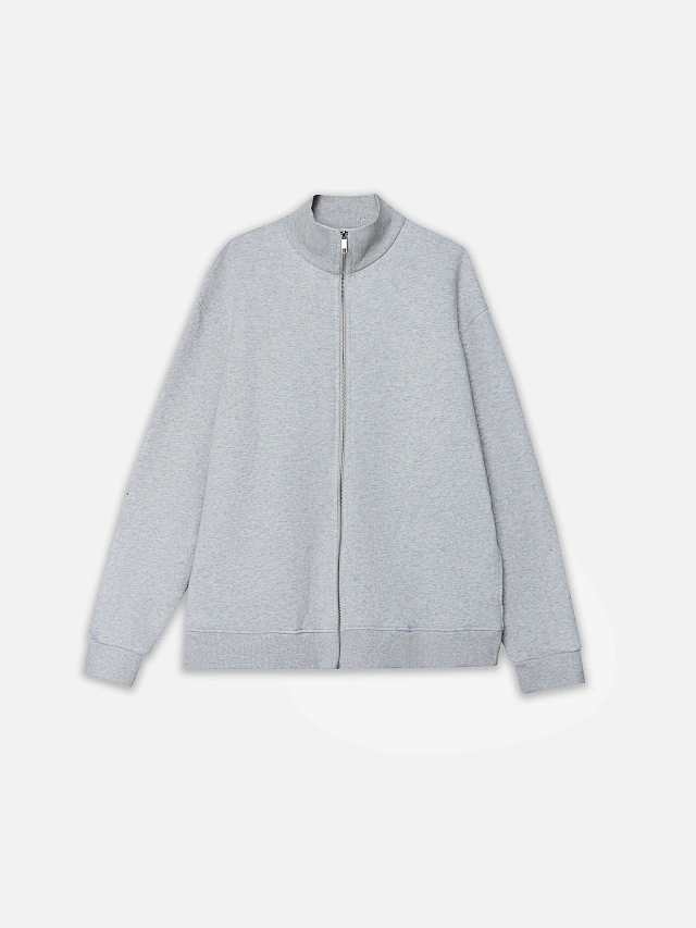 Теплая толстовка мужская серая с начесом - 6