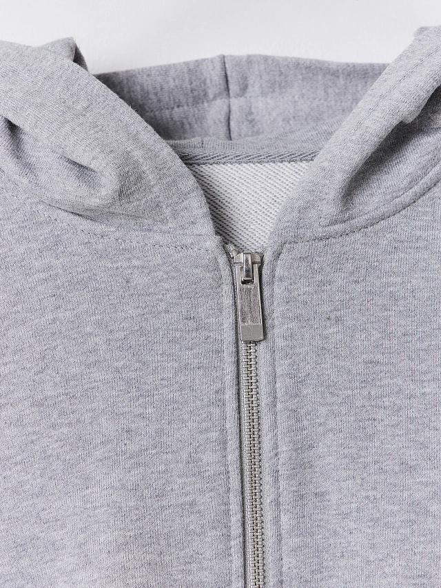 Толстовка женская серая на молнии - 7