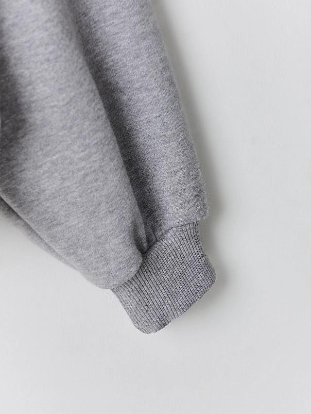 Толстовка женская серая на молнии - 9