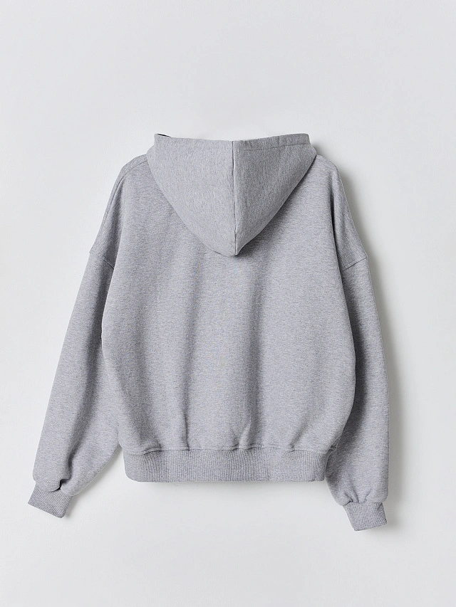 Толстовка женская серая на молнии - 10