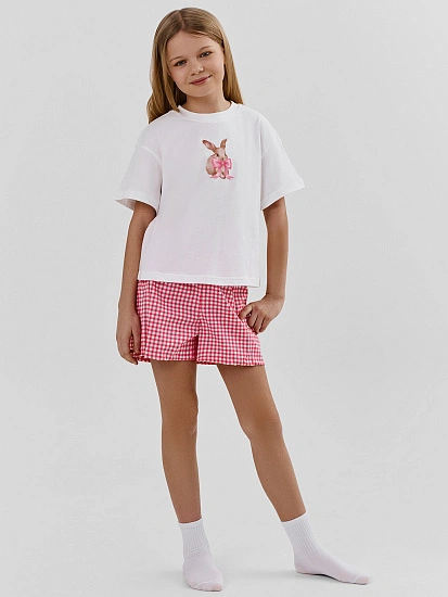 картинка КОМПЛЕКТ ДЛЯ ДЕВОЧЕК (ФУТБОЛКА, ШОРТЫ) от известного бренда одежды для девочек Mark Formelle