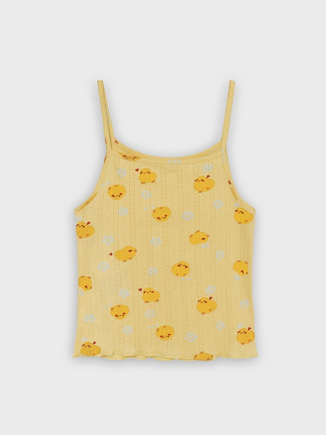 Комплект домашний для девочек желтый с принтом уточек - 6