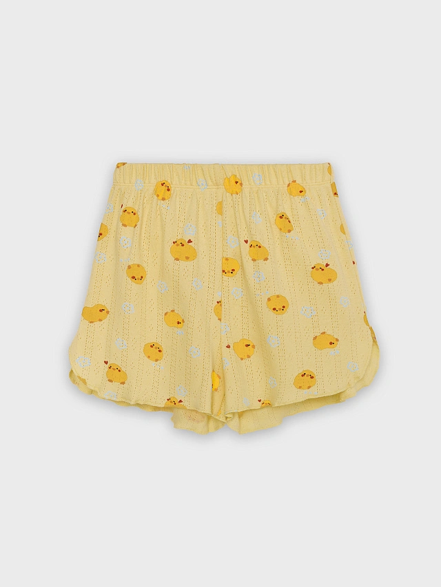 Комплект домашний для девочек желтый с принтом уточек - 7