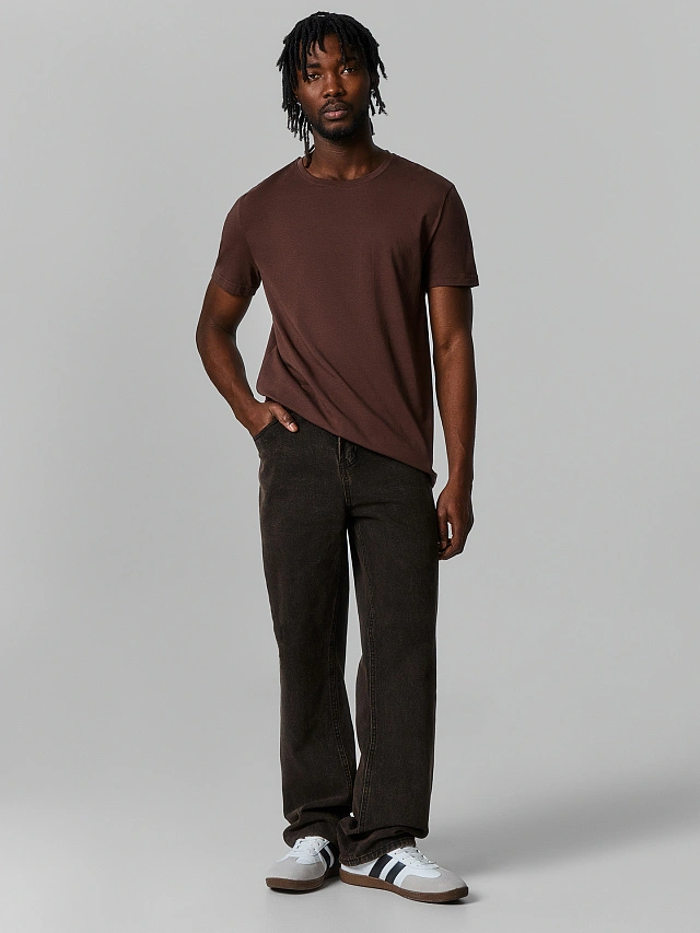 Футболка мужская базовая коричневая - 2