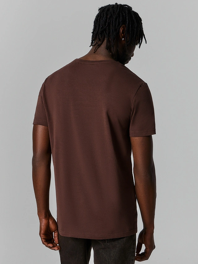 Футболка мужская базовая коричневая - 3
