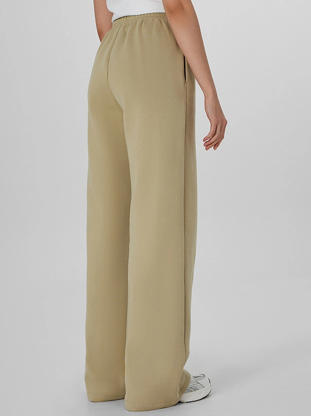 Теплые брюки для девочек зеленые с начесом - 2