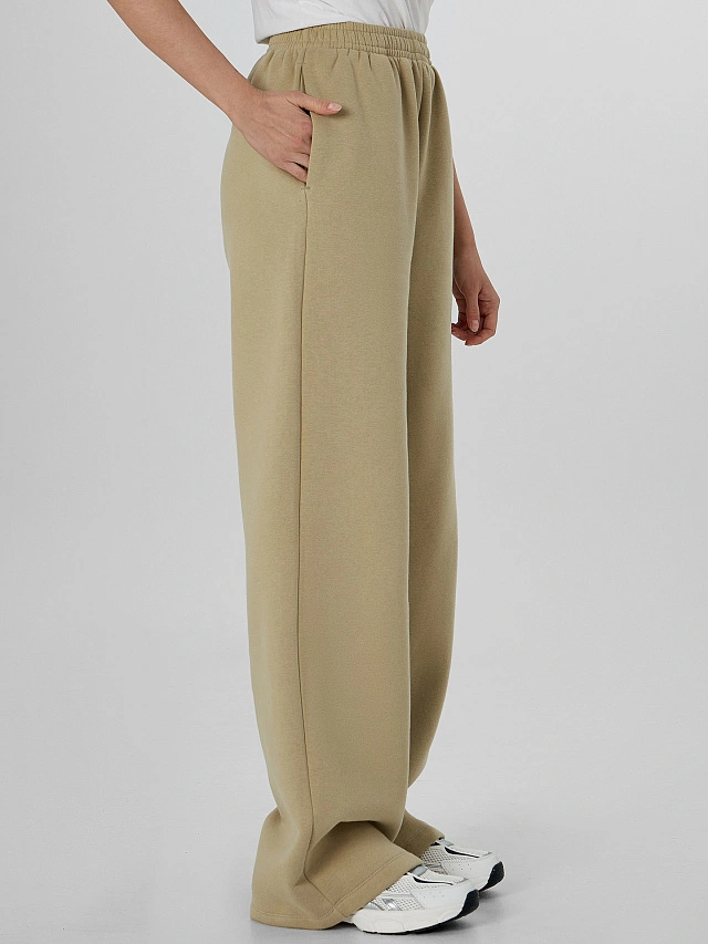 Теплые брюки для девочек зеленые с начесом - 3