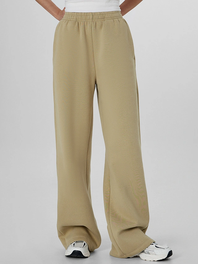 Теплые брюки для девочек зеленые с начесом - 4