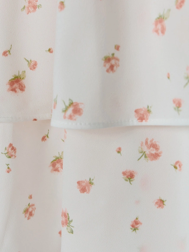 Платье женское белое с цветочным принтом - 7