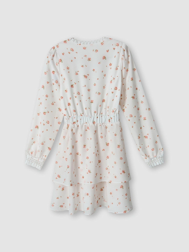 Платье женское белое с цветочным принтом - 8