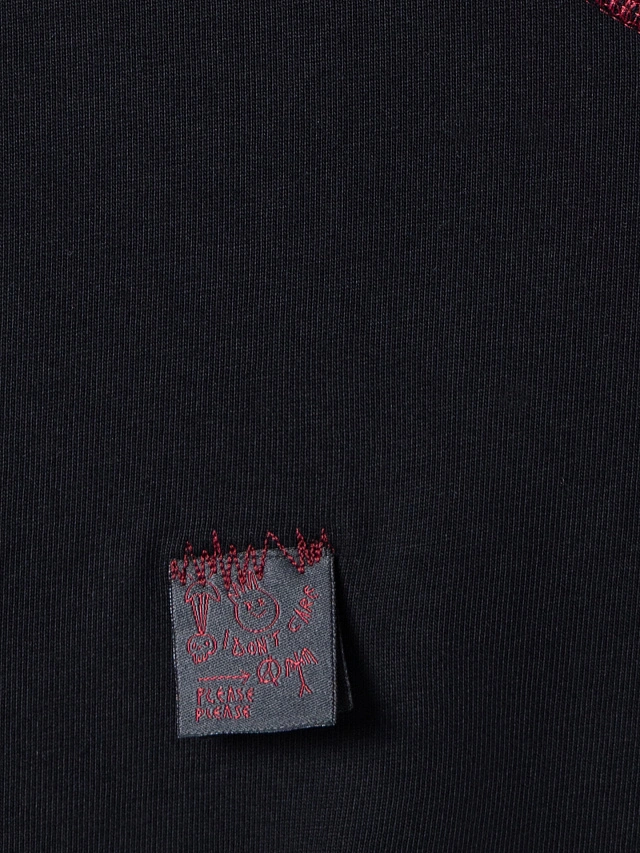 Футболка мужская черная с контрастными швами - 7