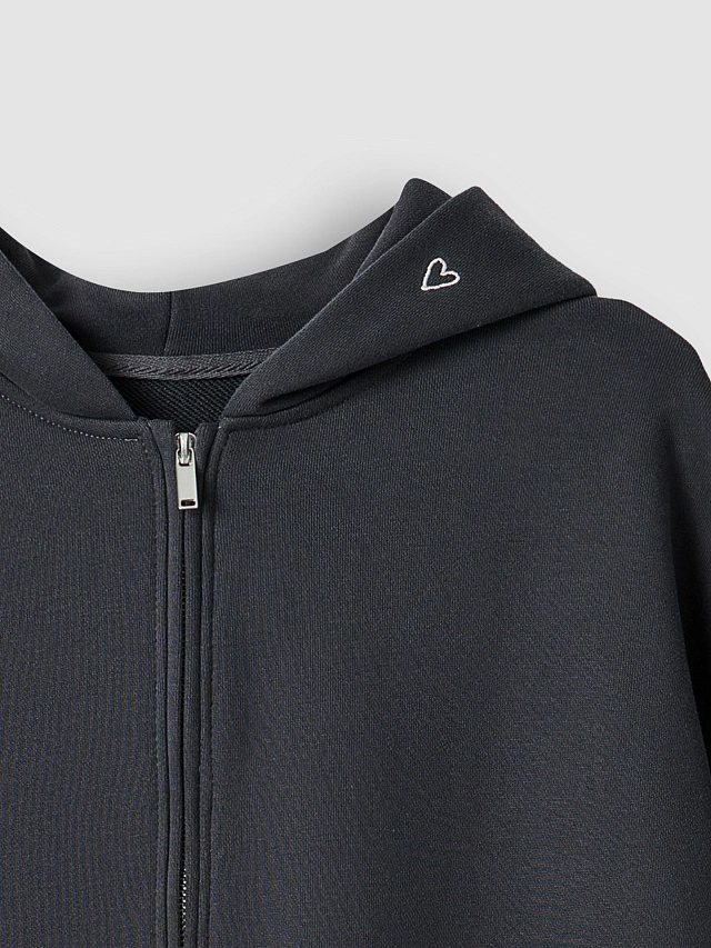 Толстовка женская серая на молнии - 7