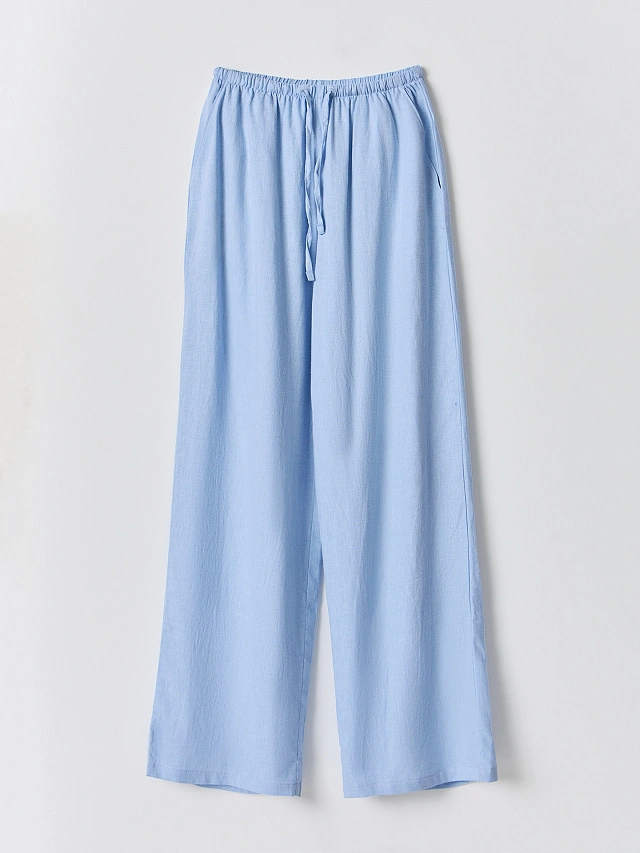 Брюки домашние женские голубые - 7