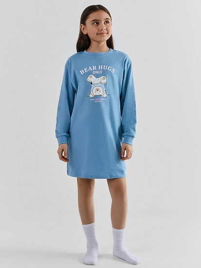 картинка Сорочка ночная для девочек синяя  от известного бренда одежды для девочек Mark Formelle