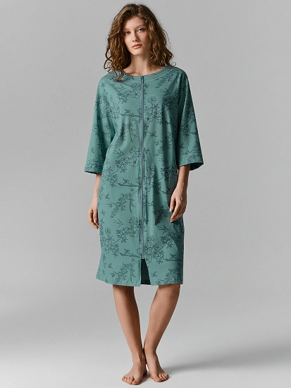 картинка Халат женский зеленый с узором от магазина стильной одежды Mark Formelle