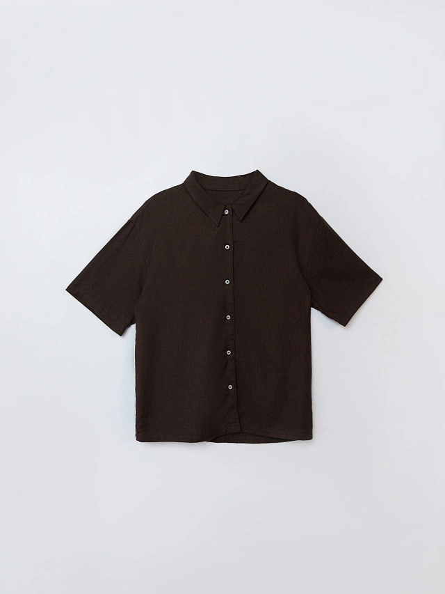 Комплект женский коричневый льняной - 4