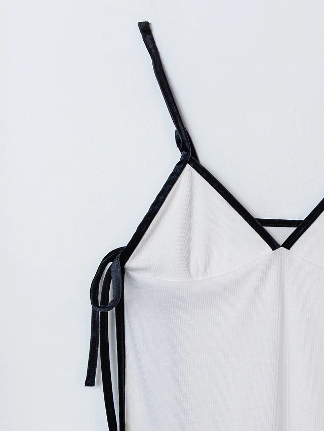 Комплект домашний женский с велюровыми завязками по бокам - 6