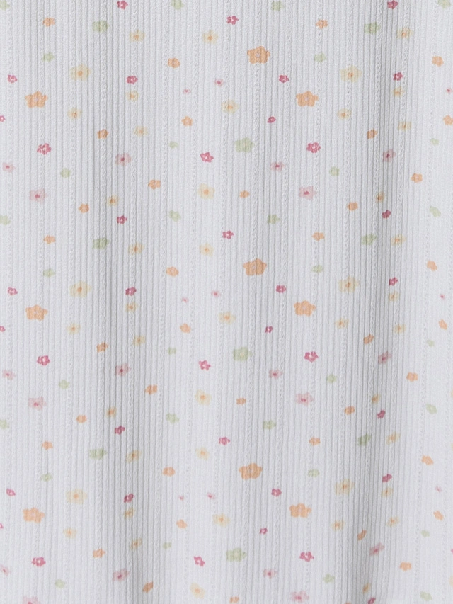 Комплект домашний женский белый с цветочным принтом - 11